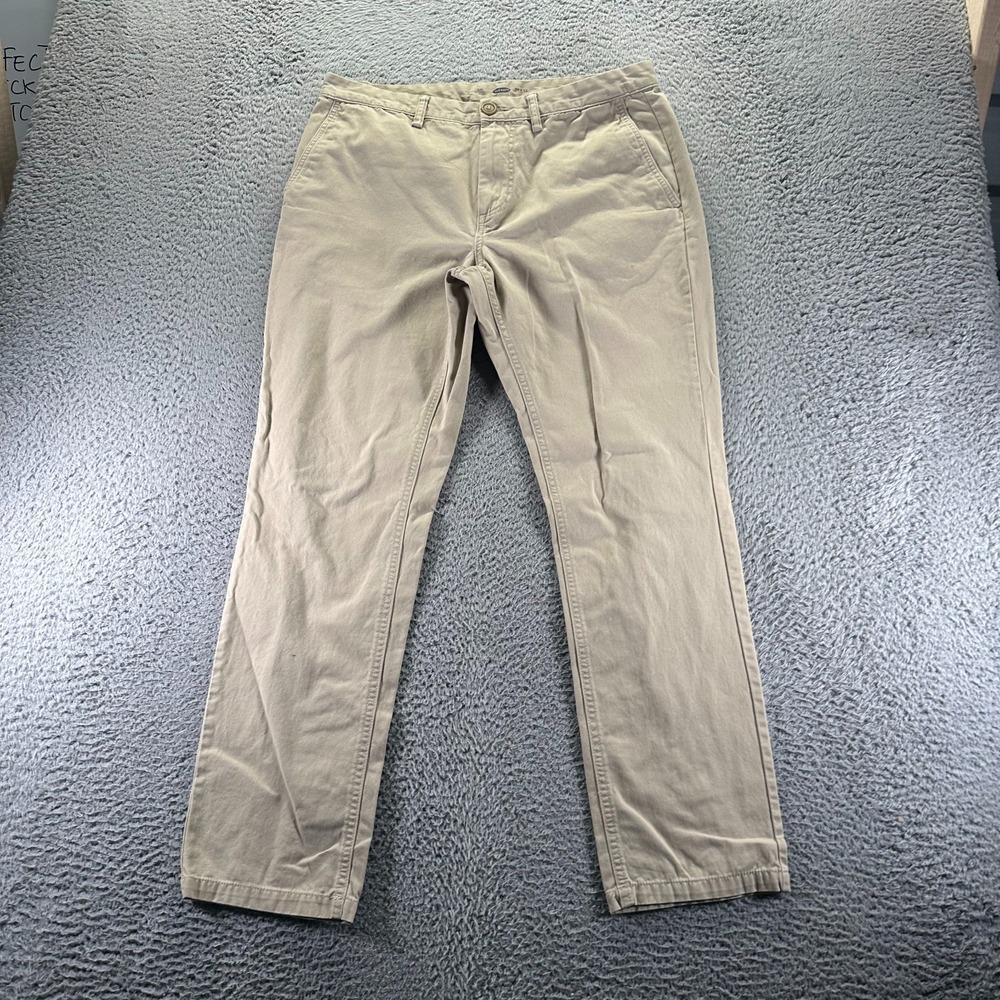 Old Navy Pant Mens 34x32 Beige Cotton Chino Straight Leg Classic Business Career
